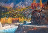 Saima Aamir, 24 x 36 Inches, Oil on Canvas, Landscape Painting, AC-AMR-004 Saima Aamir, 24 x 36 Inches, Oil on Canvas, Landscape Painting, AC-AMR-004